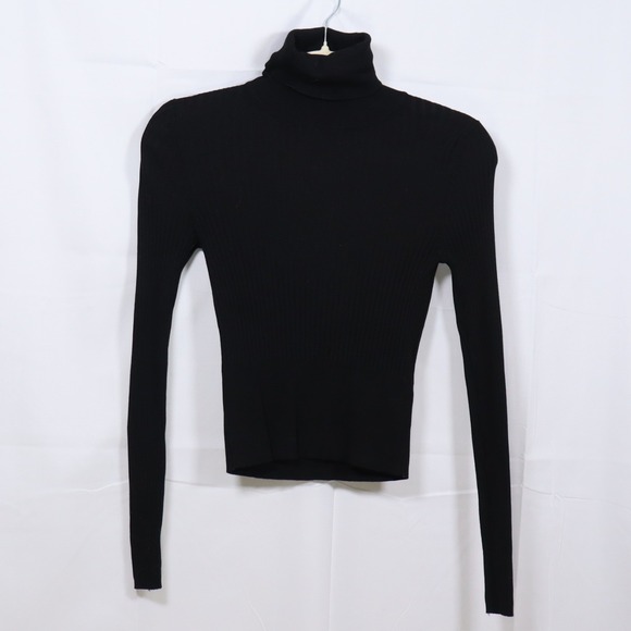 Zara Sweaters - Zara Turtleneck Sweater Small Black Womens Ribbed Knit Basic